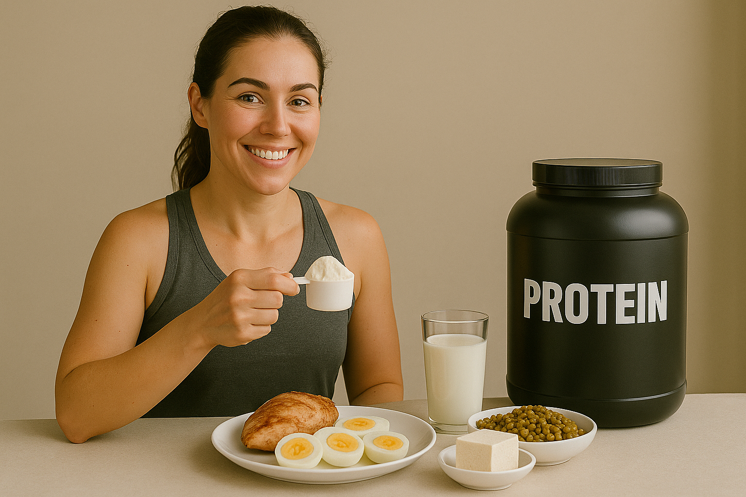 Illustration af hvor meget protein man skal have for at bygge muskler